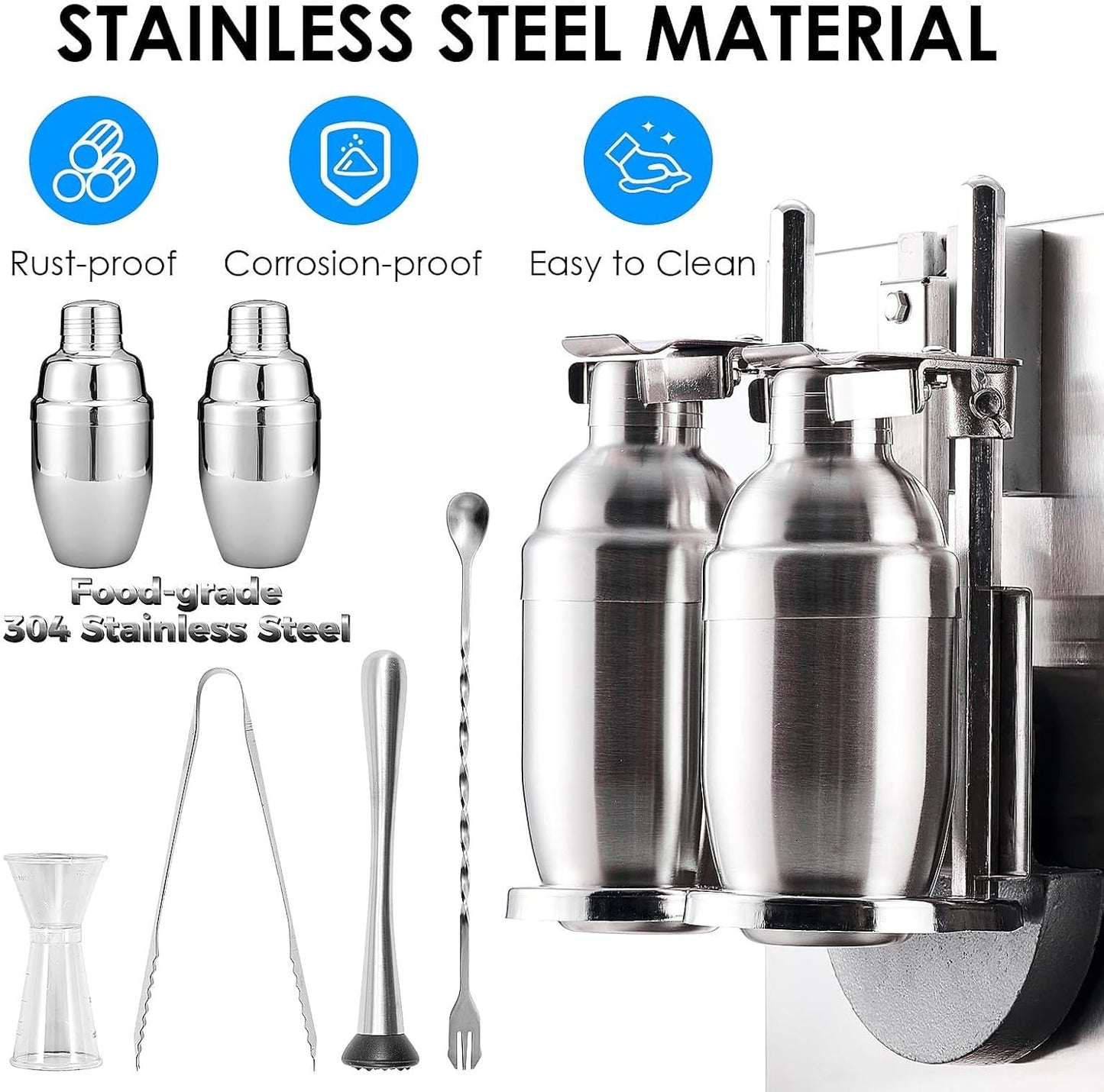 "Automatic Electric Milk Tea Shaking Machine, Double Frame, High Efficiency, Intelligent Control, Stainless Steel, 400r/min, 750ml Cups, Wide Application"