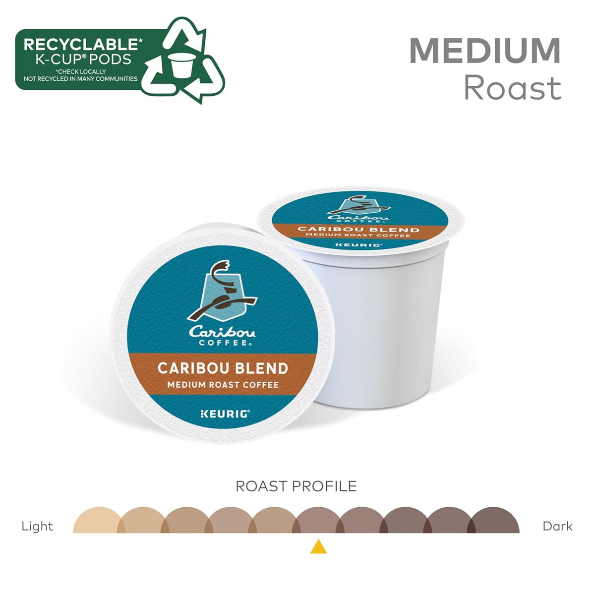 Caribou Coffee Caribou Blend Keurig Single-Serve K-Cup Pod, Medium Roast Coffee, 44 Count(Pack of 1)