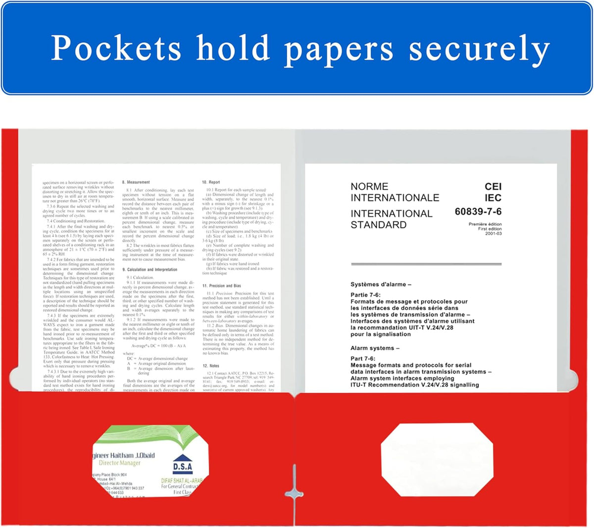 Zzrywuty File Folders with Pockets Letter Size, 50-Pack Paper Folders with Card Slot, Two Pocket Folders for School Students, Businessmen, Home and Office Workers（Red）