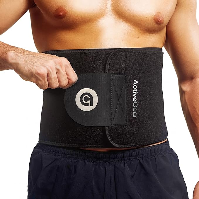 ActiveGear Premium Waist Trimmer & Trainer Belt for Men and Women - Sweat-Enhancing Slimming Wrap for Stomach, Adjustable Fit