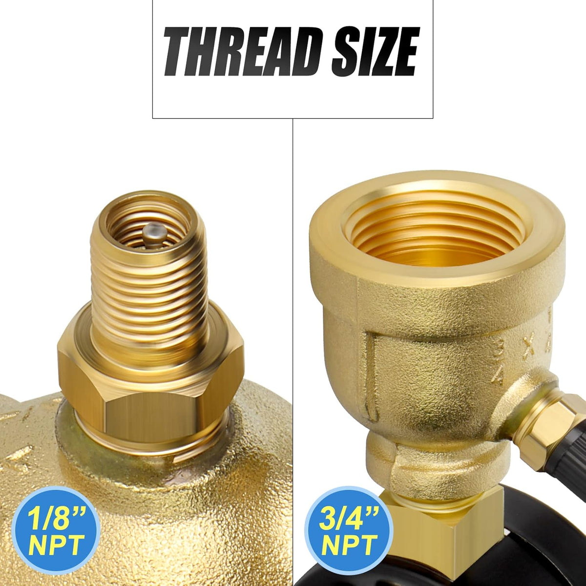 MEANLIN MEASURE 0-15Psi Forged Brass Air Test Pressure gauges, 3/4" FNPT Connection, 2" Double Graduated, Bell Shape Body Assembly, -3-2-3% Accuracy