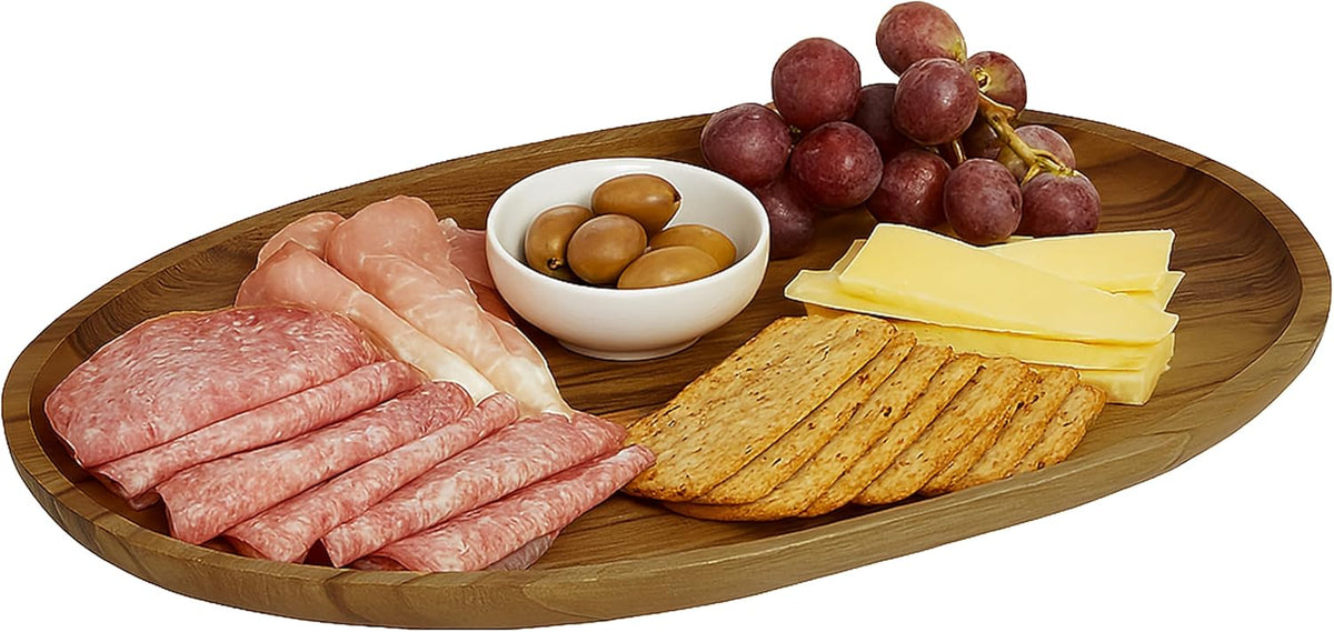 Woodard & Charles Large Acacia Oval Tray, 10" X 15"