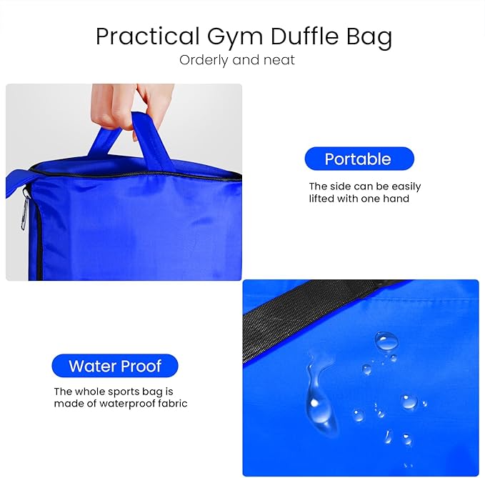 C&F BOGMOST Small Gym Bag for Women & Men,Small Lightweight Duffel Bag Carry On Bags Mini Duffel Travel Bag Waterproof Sports Bags for Workout/Sport/Travel, Blue
