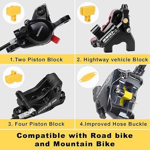 Brake Bleed Kit for Shimano, TEKTRO, TRP, SRAM/MAGURA/Formula/Hope, Hydraulic MTB Brake Bleed Kit for Shimano with M4-M7 Adapter, High Performance Mineral Oil Brake Fluid (2 * 60ml)