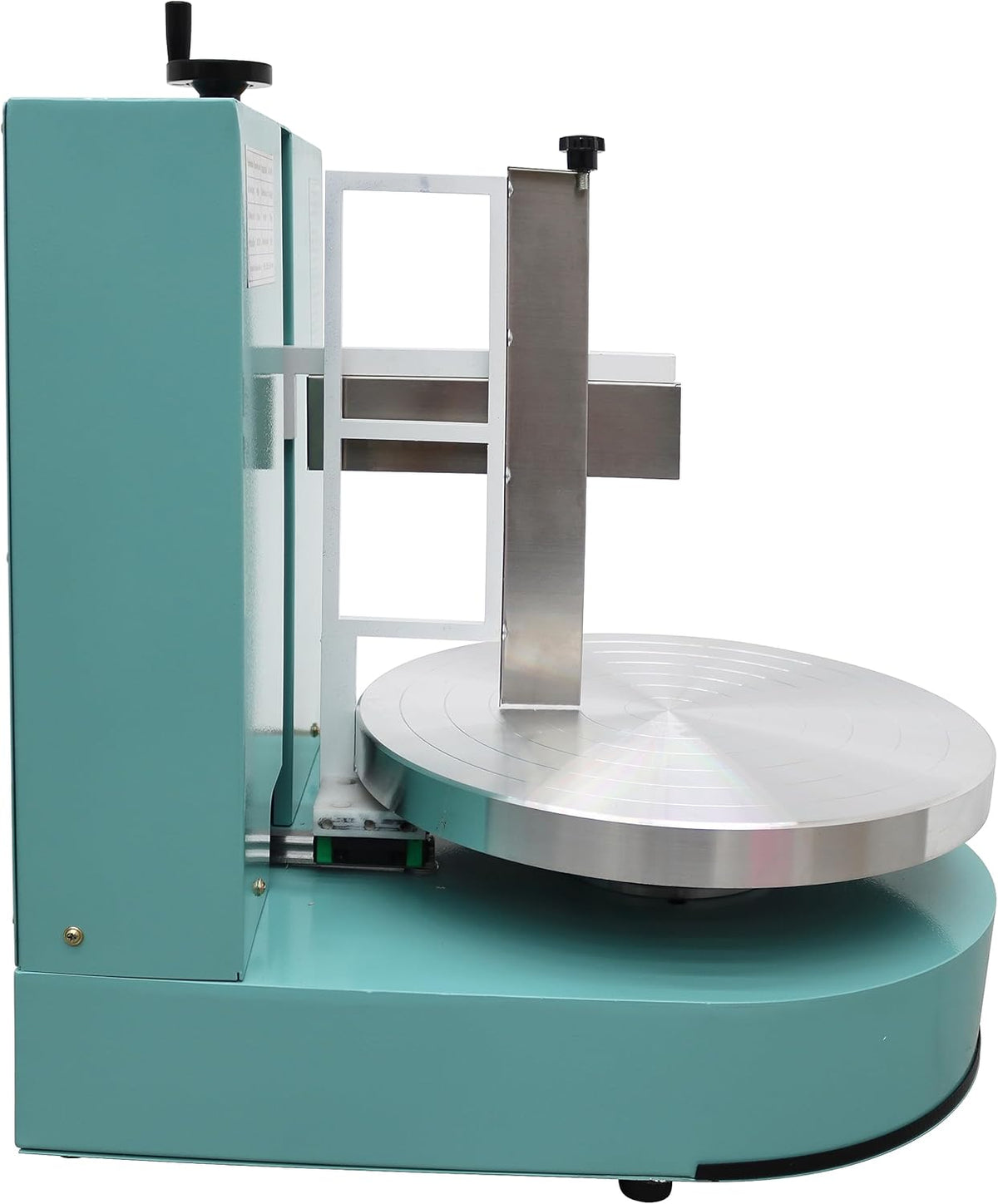 TECHTONGDA Cake Decorating Coating Machine Cream Spreading Automatic Frosting Turntable with Graduated Scraper 60-320RPM Rotating Speed for 6-14inch Cakes Green