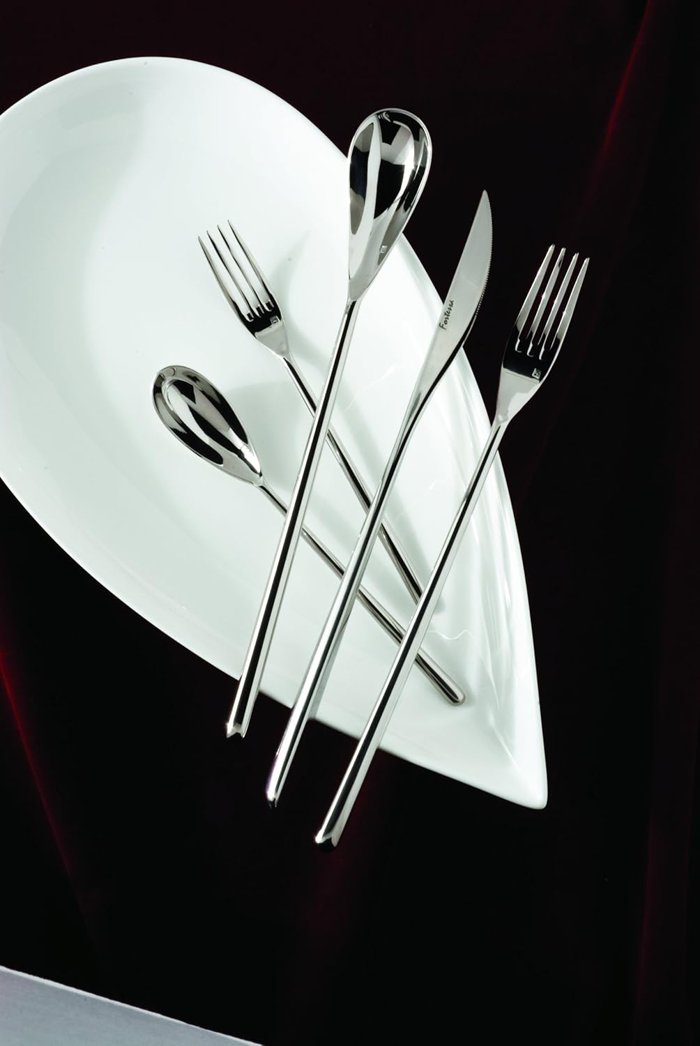 Fortessa Dragonfly 18/10 Stainless Steel Flatware 10-Inch Table Fork, X-Large, Set of 12