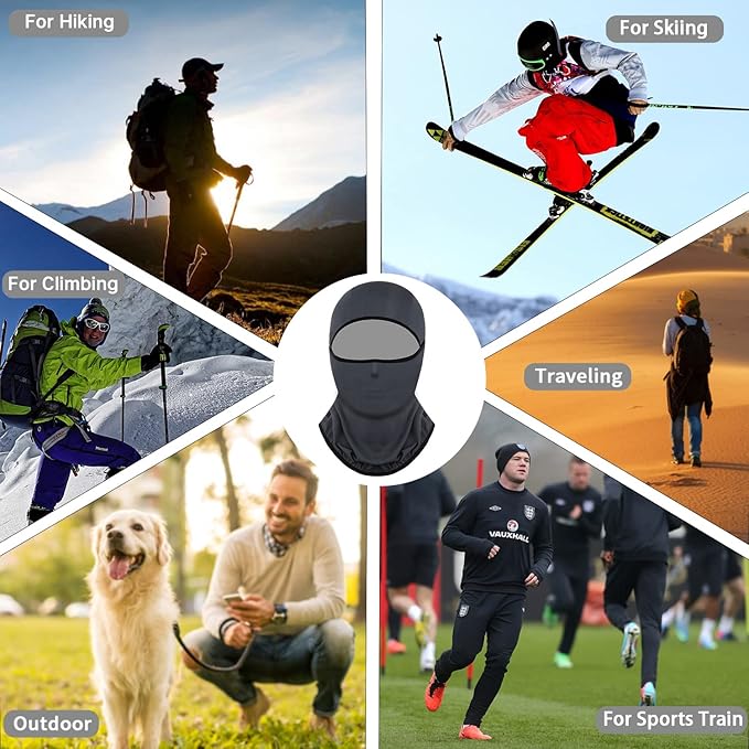 Achiou Balaclava Face Mask, Ski Mask for Men Women Football, Lightweight Sheisty, Ninja Shiesty Sun Hood UV Protector Cycling