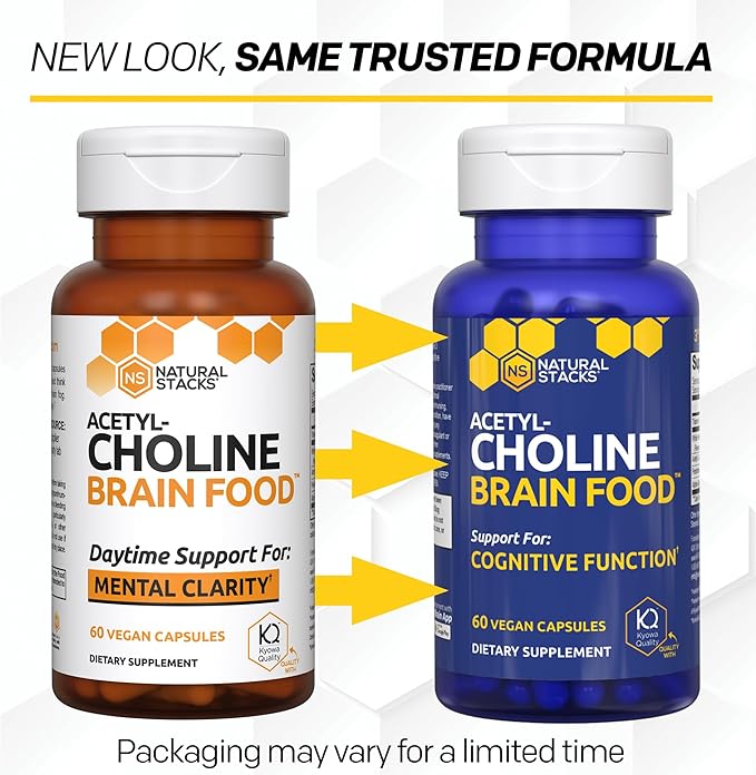 Acetylcholine Brain Food - Acetyl L-Carnitine & Alpha GPC Supplement - Supports Production of Acetylcholine - Neurotransmitter Supplement for Cognitive Function - 60 Capsules