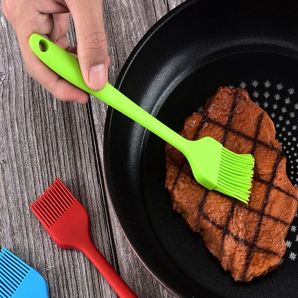 Silicone brush， BBQ/Pastry Basting Brushes,Silicone Cooking Grill Barbecue Baking Pastry Oil/Honey/Sauce Brush (7 PCS,Multicolor)