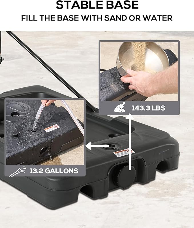 Basketball Hoop Outdoor with 45 Inch Shatterproof Backboard, Portable Basketball Goal System 4.8-10ft Height Adjustable for Kids, Youth, Adults, Backyard/Driveway/Indoor