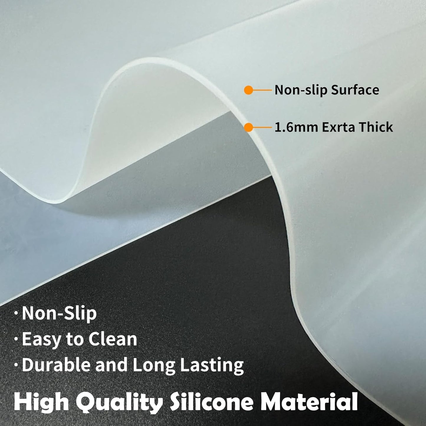 Ultibe Silicone Mats for Kitchen Counter, 78.7''x23.6''(200cmx60cm) Largest Heat Resistant Counter Mat Kitchen Island Waterproof Thicken Non-Slip Countertop Protector Mat, Semitransparent