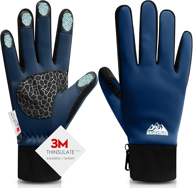 Bruvoalon Winter Gloves for Women & Men, 3M Thermal Insulation, Lycra Fabric, Windproof, Touchscreen, Anti-Slip, Cold Weather