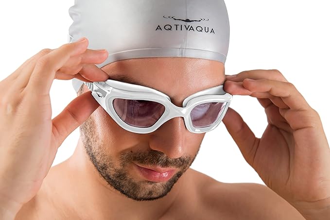 AqtivAqua Swimming Goggles, DX Wide View Swim Goggles for Adult Men Women, Anti Fog No Leaking