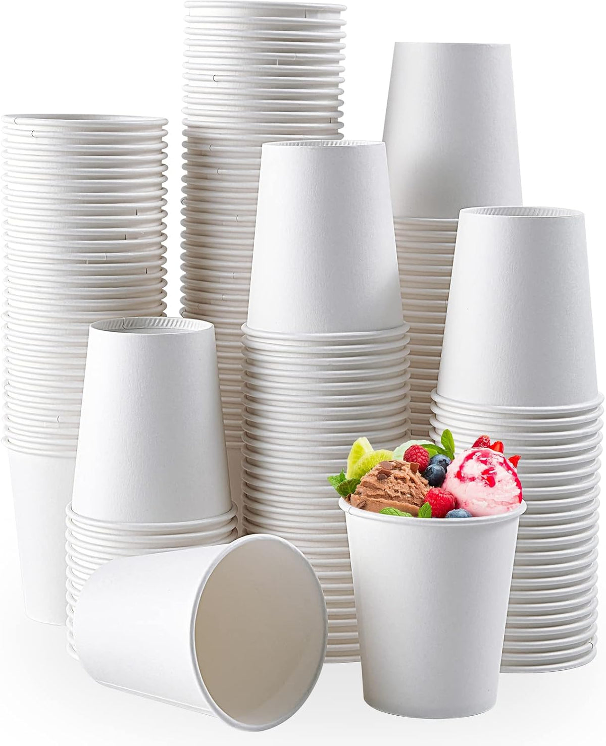 600 Pack 5 oz Paper Cups, Disposable Bathroom Mouthwash White Hot Drinking Cups for Home, School and Office
