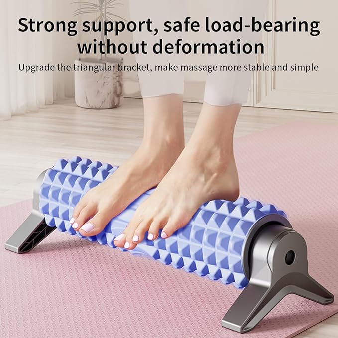 New Upgrade Bracket Foam Roller, 21 Inch Firm Deep Tissue Muscle Massager for Back Leg Pain & Sore Muscles (Blue)