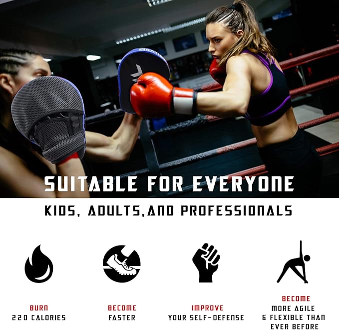 Boxing and MMA Punching Mitts - Hook & Jab Pads, Focus Punch Mitts, Target Focus Pads, and Kick Shield for Muay Thai Training