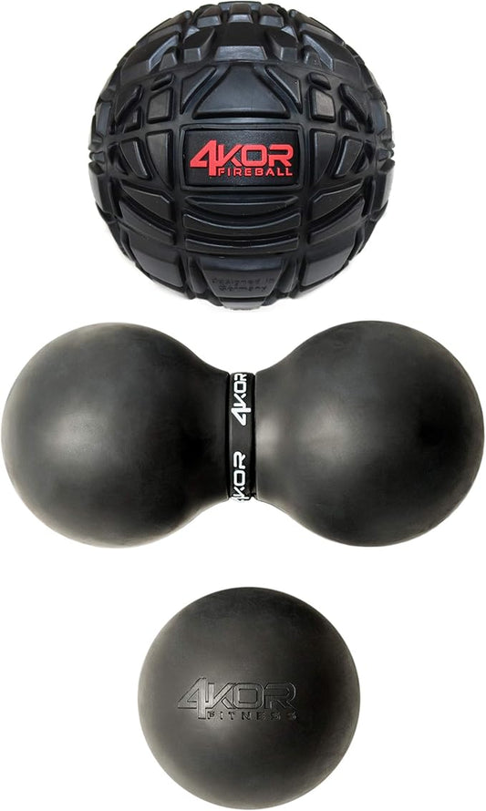 4KOR Massage Balls for Trigger Point Therapy - Myofascial Release Ball - Muscle Relief for Back, Neck, Shoulder, Foot Pain - Fitness Massage Balls for Mobility - Deep Tissue Release Ball