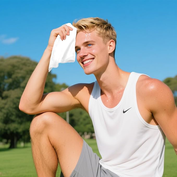 12 Pack Sweat Absorbing Handkerchiefs,Gym Workout Towels Microfiber Sweat Rags Towels for Men & Women, Running Sports accessories Small Cloth for Face Hand,Black Hankies (10" x 10")