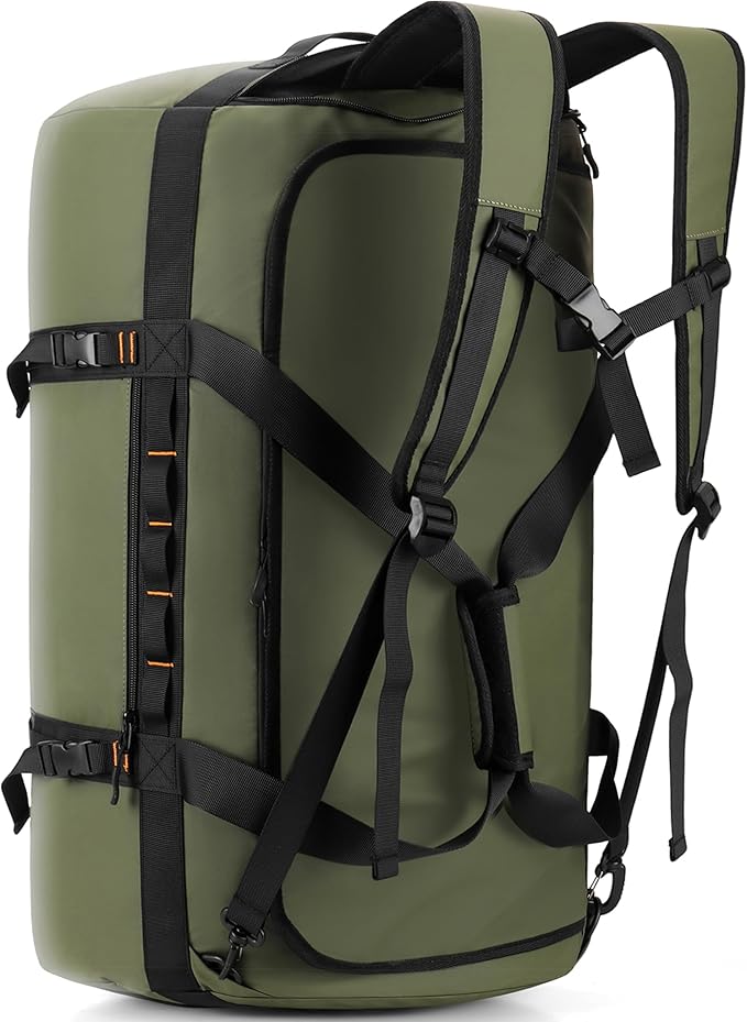 40L/60L/90L Large Waterproof Duffle Bag Backpack for Men, Mens Duffel Backpack Bags for Traveling, Heavy Duty (Green, 40L)