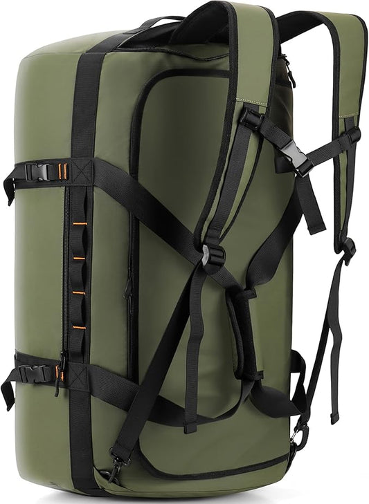 40L/60L/90L Large Waterproof Duffle Bag Backpack for Men, Mens Duffel Backpack Bags for Traveling, Heavy Duty (Green, 40L)