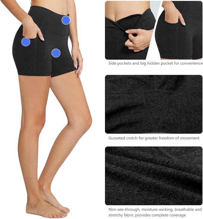 baleaf Women's 8"/ 5"/ 3" Biker Shorts High Waist Yoga Workout Gym Running Volleyball Spandex Shorts with Pockets
