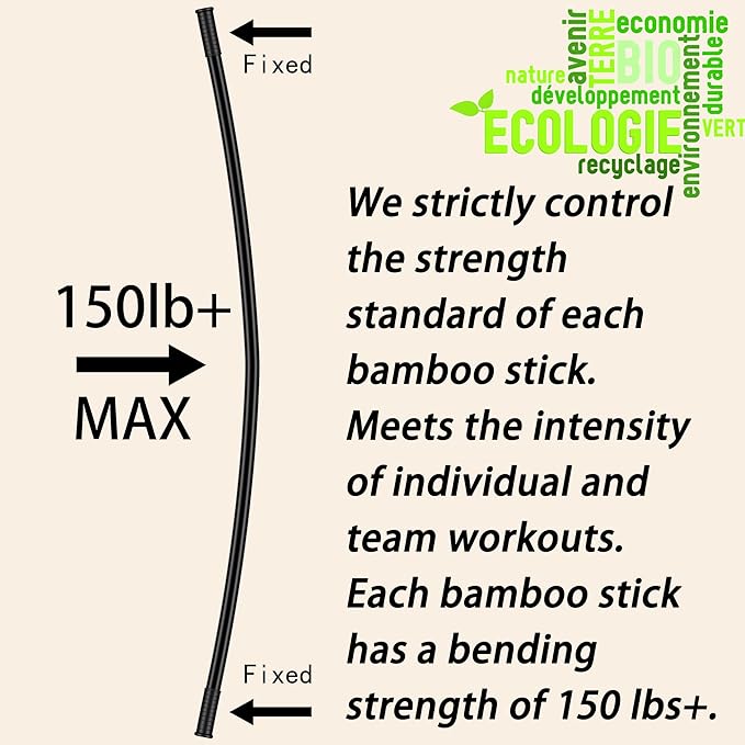 5ft Yoga Stick from Natural Bamboo with Non-Slip Handle-Stretching Stick for Mobility, Flexibility,Exercise,Workout, Physical Therapy,Pilates,Balance Fitness-Access Online Video Guide Without Any Info