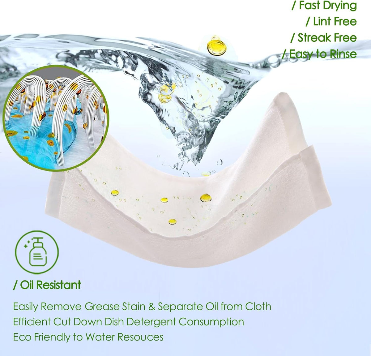 Dish Cloths 6 Pack, 10x14 inch Small Kitchen Washcloths for Washing Dishes, Lint Free Fast Dry Reusable Cleaning Cloth, Ultra Soft & Scratch Free Terry Dish Rag, Easy to Rinse White Dishcloths