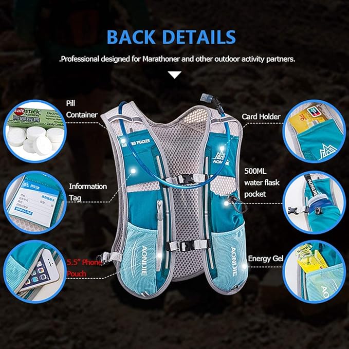 AONIJIE Hydration Vest Pack Backpack 5L Marathoner Running Race Hydration