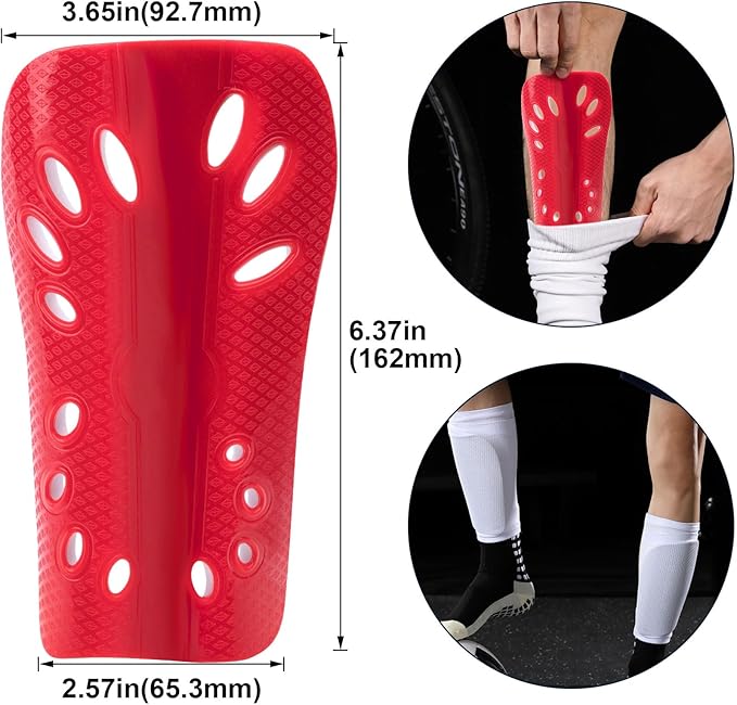 ANCIRS 2 Pair Soccer Shin Guards for Youth, Breathable Shin Guard Sleeves for Football Games, Protective EVA Cushion for Youth Men & Women