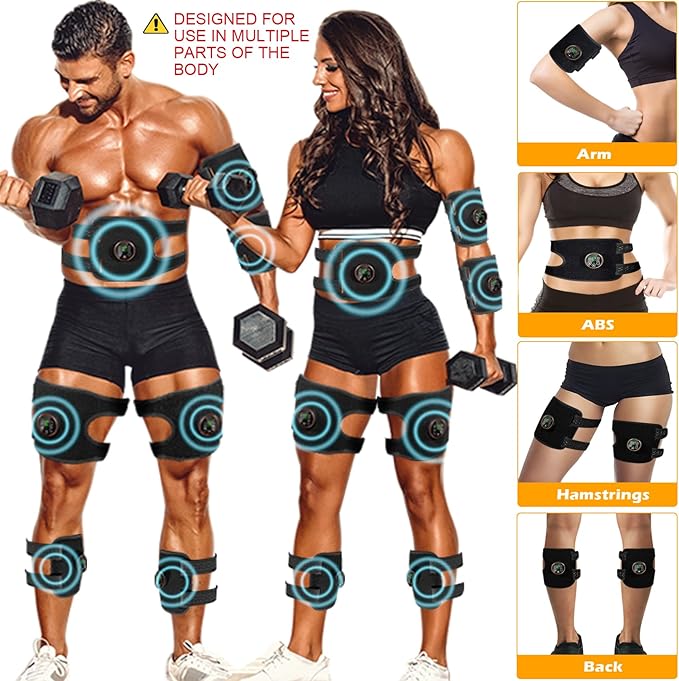 ABS Stimulator Muscle Toner Flex Fitness Belt for Arm Foot and Waist FDA Cleared AB Machine Abdominal Toning Ems (Green, One Size)