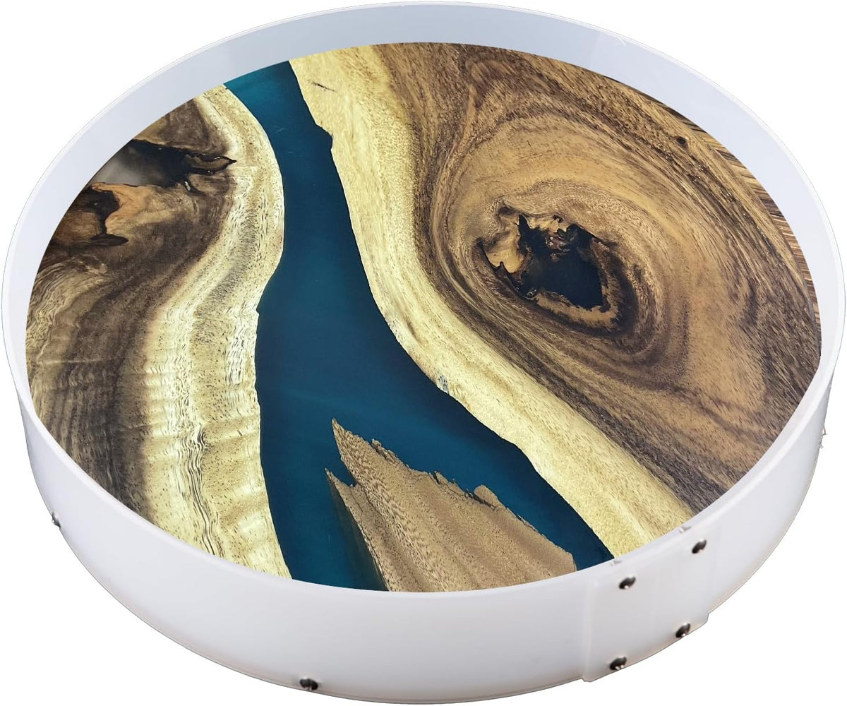 Resin Mold Large Round Deep -Kalinta 16inch Reusable Epoxy Round Molds for Resin Clock, Serving Tray Board, End Table，Floral Preservation Bouquet