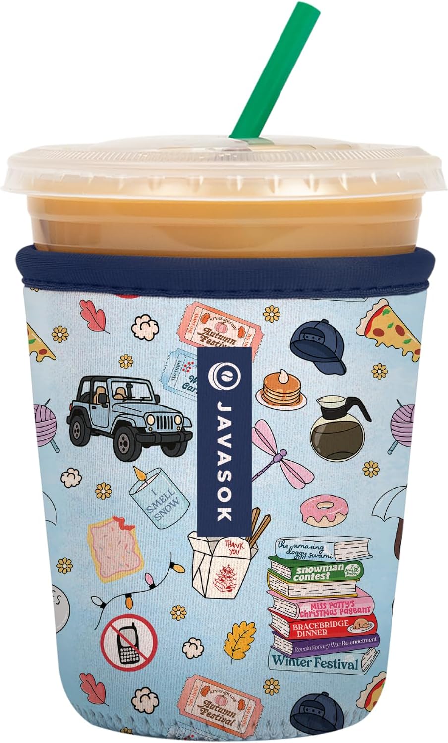Sok It JavaSok Iced Coffee & Cold Soda Insulated Neoprene Cup Sleeve (Fast Talker, Small: 16-20oz)