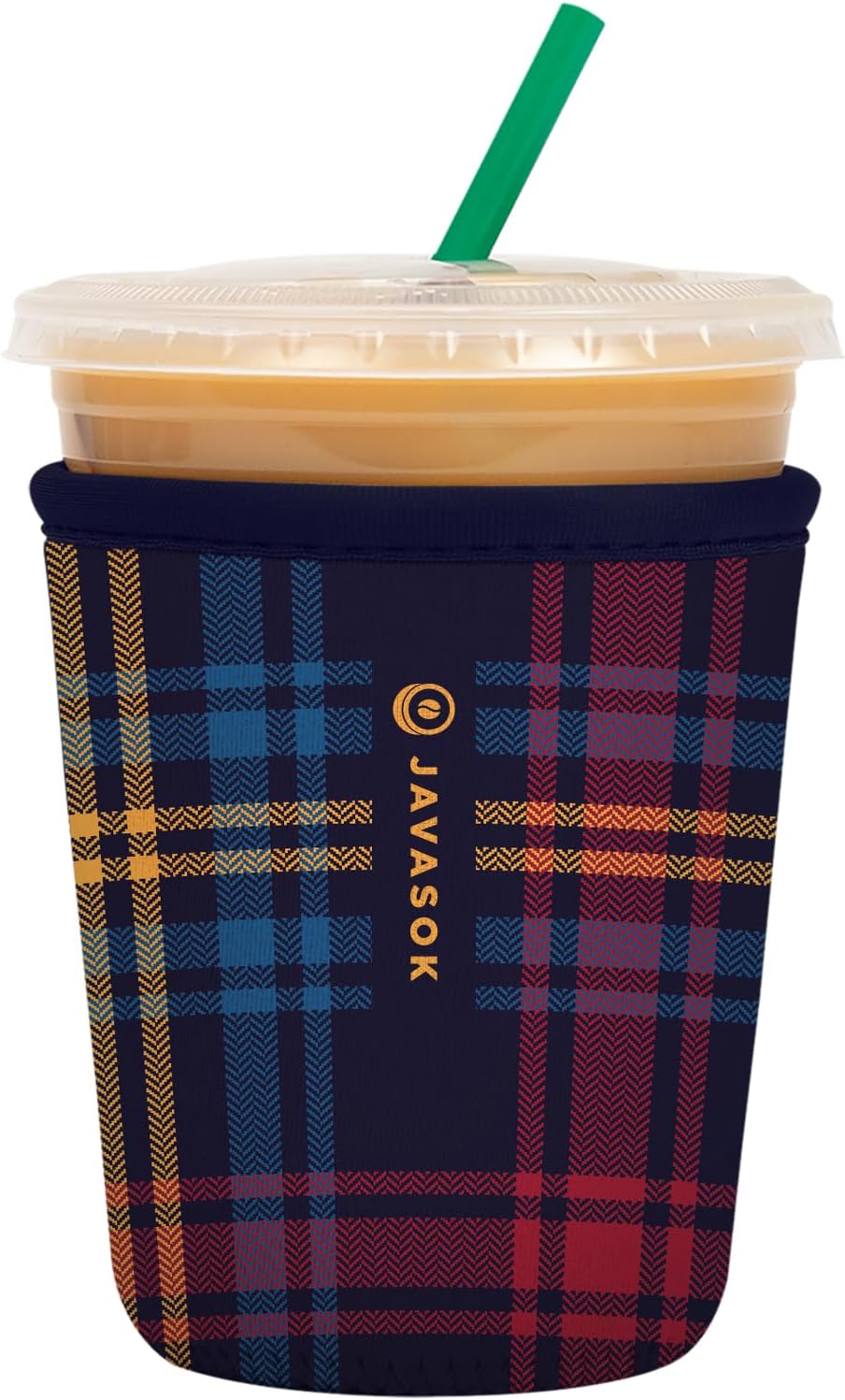 Sok It JavaSok Iced Coffee & Cold Soda Insulated Neoprene Cup Sleeve (Tartan Royale, Small: 16-20oz)