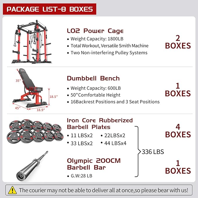 Power Rack Power Cages Multi-Function Squat Rack with Cable Crossover System Selectable More Training Attachment Weight Cage for Garage Home Gym