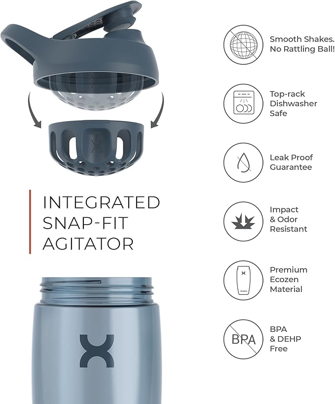 Promixx PURSUIT Protein Shaker Bottle – Premium Sports Shaker Bottles for Protein Mixes and Supplement Shakes – Easy Clean, Durable Protein Shaker Cup