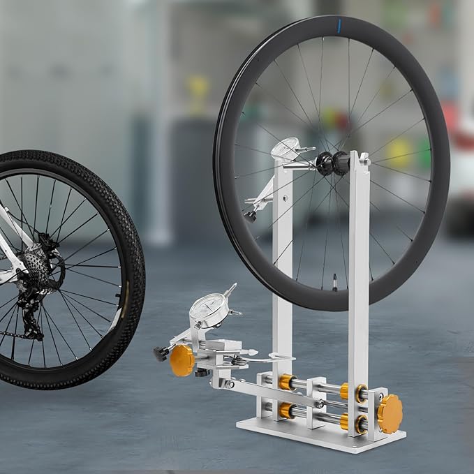 Bicycle Wheel Repair Bracket, Professional Wheel Truing Stand, Bicycle Wheel Repair Tool Kit, Bike Wheel Repair Truing Bearing Stand w/ Mechanic Tool for 10" - 29" Wheels, Bicycle Wheel Repair Truing Bearing Workstands