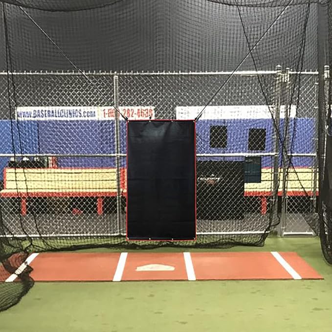 Baseball Batting Cage Backstop with Strike Zone Target - Heavy Duty 4x6/6x8FT PVC Backstop Net for Pitching Practice Backyard Training