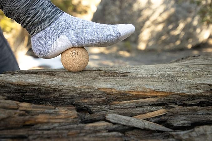Travel Cork Massage Ball | Lightweight, Sustainable Alternative to Lacrosse Ball for Muscle Pain Relief (2 Piece Assortment, Sanded Cork)