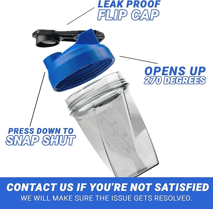 HELIMIX 1.5 Vortex Blender Shaker Bottle Holds Upto 20oz | No Blending Ball or Whisk | USA Made | Portable Pre Workout Whey Protein Drink Shaker Cup | Mixes Cocktails Smoothies Shakes | Top Rack Safe
