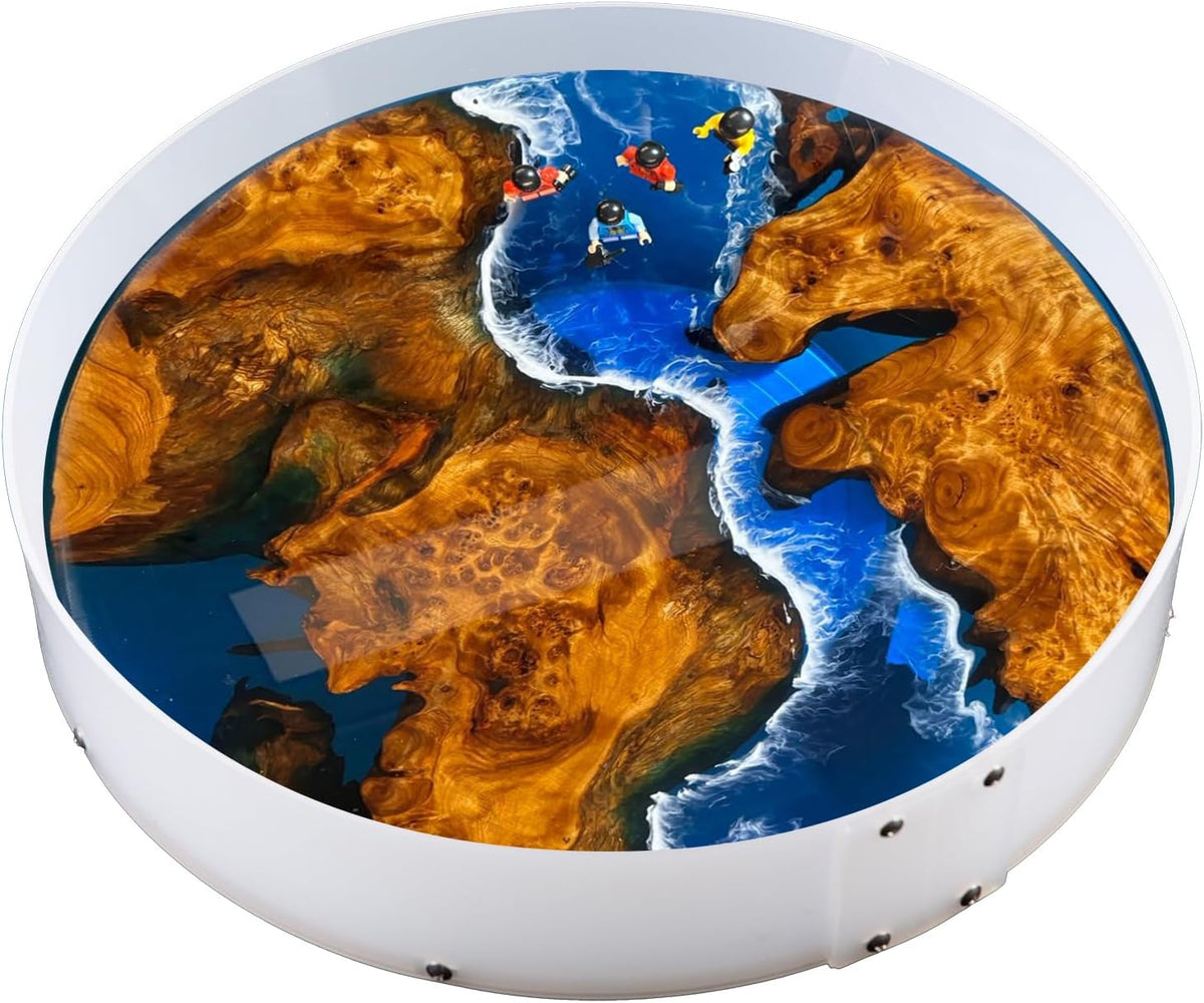 Resin Mold Large Round Deep -Kalinta 14inch Reusable Epoxy Round Molds for Resin Clock, Serving Tray Board, End Table，Floral Preservation Bouquet