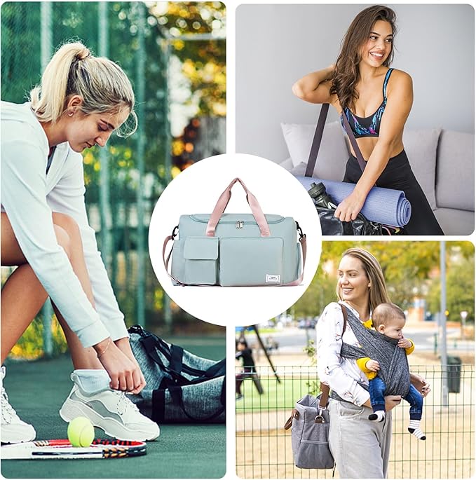 FIORETTO Women's Gym Duffle Bag with Shoes Compartment, 37L Capacity, Ideal for Travel, Gym, Sports, Duffel, Weekender