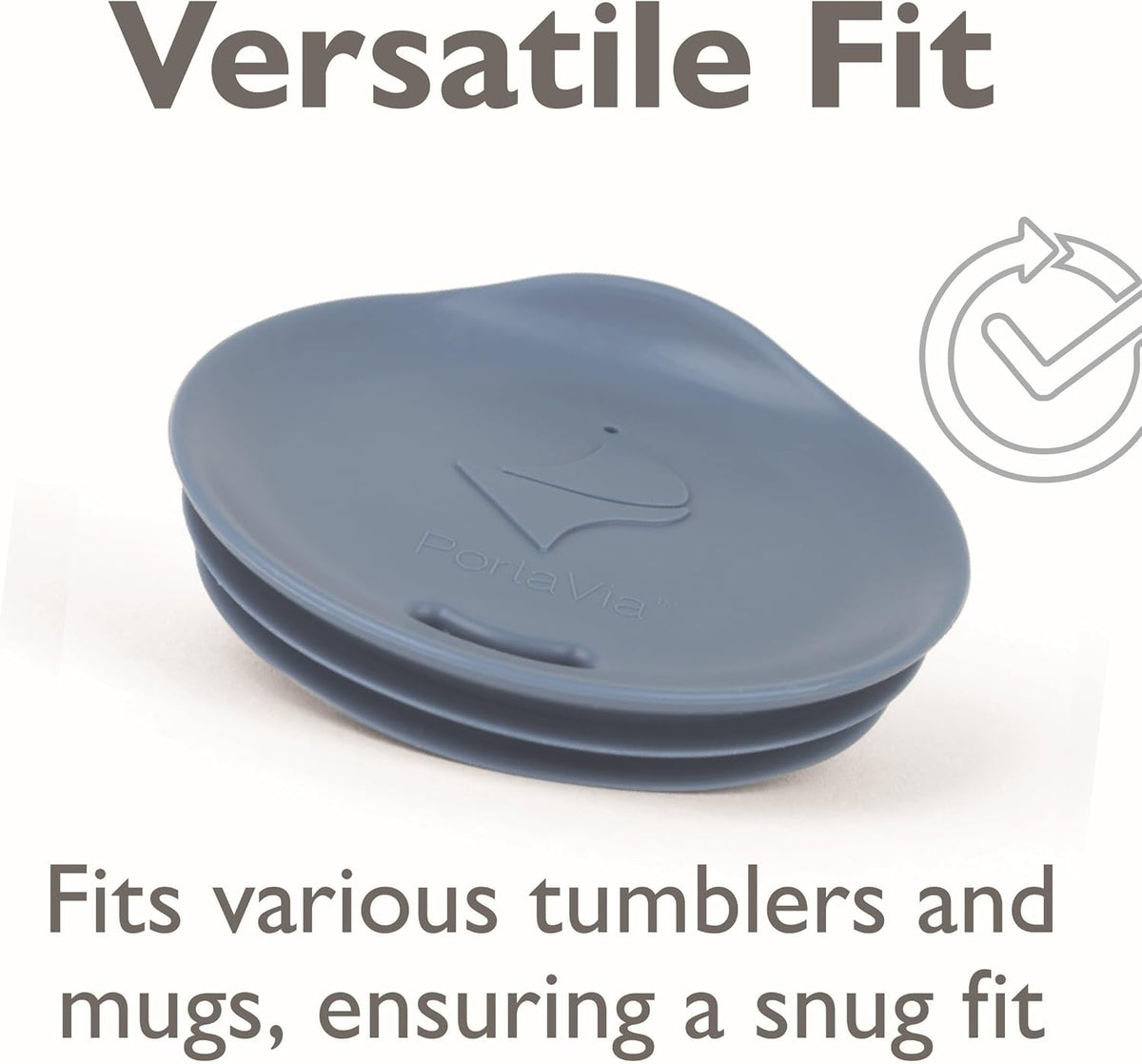 Reusable Coffee Cup Silicone Lid – Fits Most Tumbler, Water Bottle, & Ceramic Coffee Mug Between 3"-3¼" – Dishwasher-Safe Travel Mug Lid keeps your beverage in your mug (Medium - Navy)