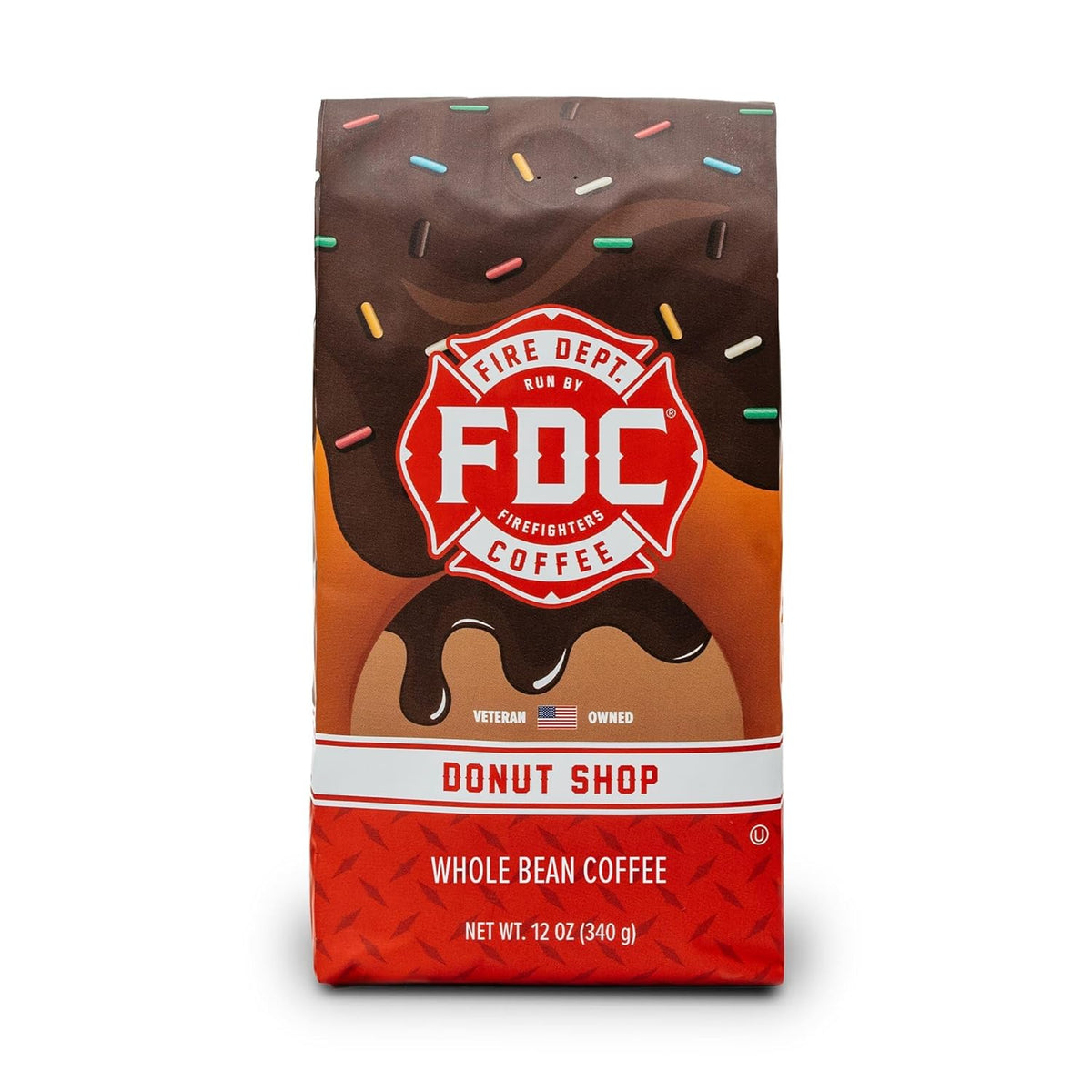Fire Department Coffee - Gives Back to Firefighters - Sweet & Smooth Donut Shop Coffee Beans - Medium Roast - Roasted in the USA - Veteran Owned - 12 oz