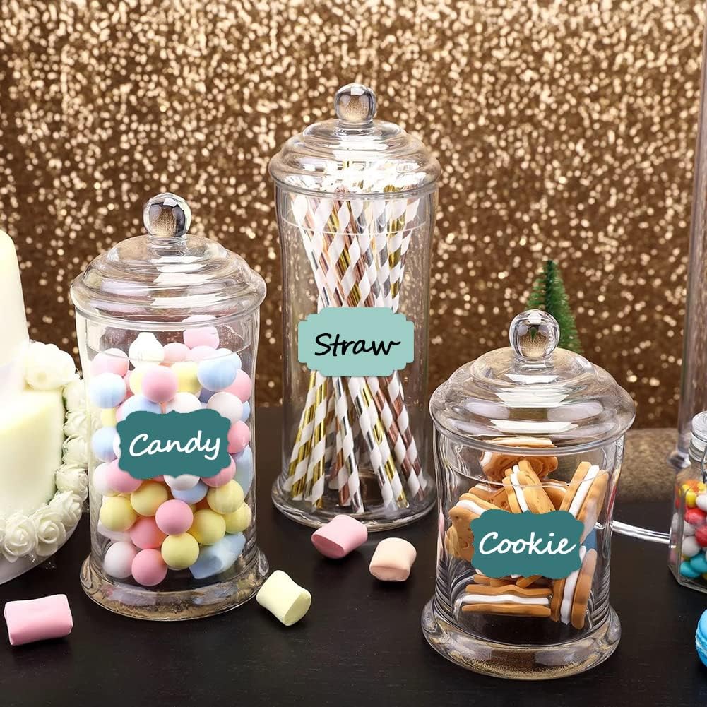 Labels for Food Containers 120Pcs Removable Waterproof Write-on Kitchen Label Stickers for Jars Bottles Bins and Home Storage Organization with 2 Markers, Colored Chalkboard Pantry Labels in 5 Sizes