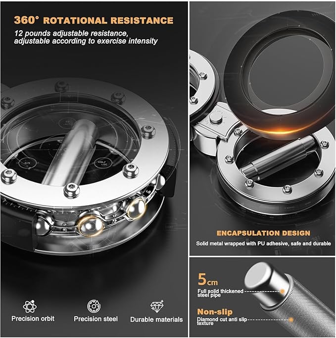 Burn Machine Adjustable Rotator Arm Workout Machine 8-15 Lbs Forearm Strength Trainer 360 Degree Rotation Upper Body Exercise Equipment Home Gym Fitness Lovers