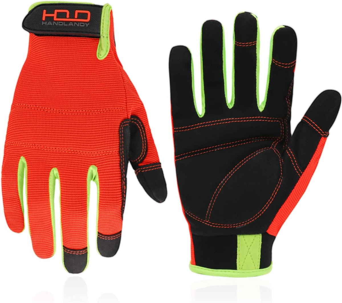 HANDLANDY Work Gloves for Men & Women, Utility Mechanic Working Gloves Touch Screen, Flexible Yard Work Gloves