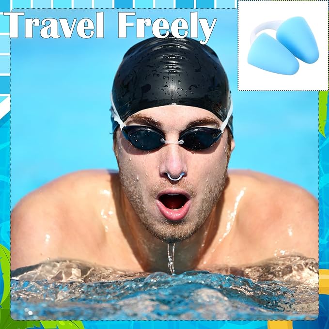 2 Pack Nose Plugs for Swimming for Adults and Kids (Age 7-12), Waterproof Soft Silicone Swimming Protectors Nose Block Nostril Plugs for Swimmers Surfers Water Sports