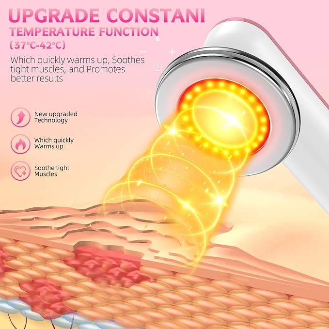 Body Sculpting Machine - Professional Cordless Cellulite Massager - Suitable for Belly, Neck, Leg, Hip, Arm (Pink)