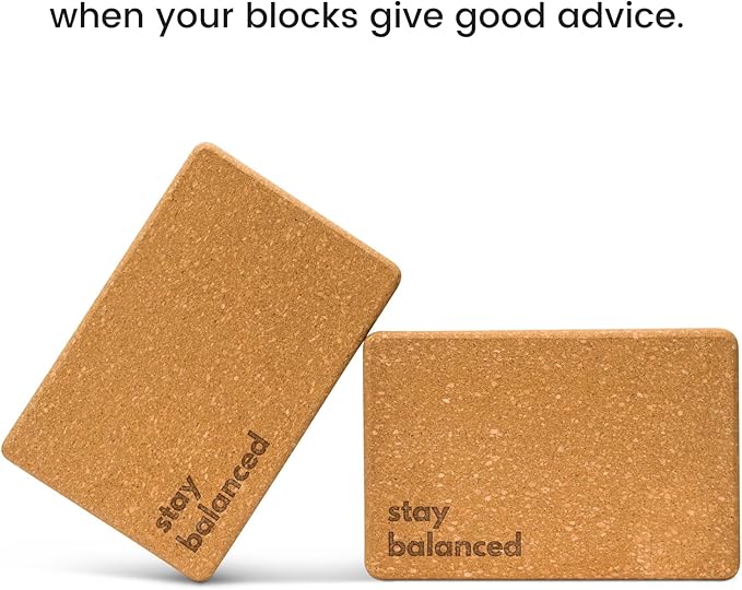 Premium Cork Yoga Blocks - Extra Large Yoga Block 2-Pack or Extra Tall 1-Pack for Inflexible Yogis | Natural, High-Density Cork for Superior Support & Stability | Optional Yoga Strap & Gift Box