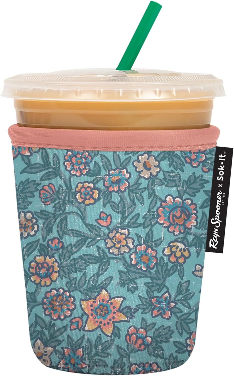 Sok It JavaSok Iced Coffee & Cold Soda Insulated Neoprene Cup Sleeve (Reyn Spooner Wild Flowers, Small: 16-20oz)